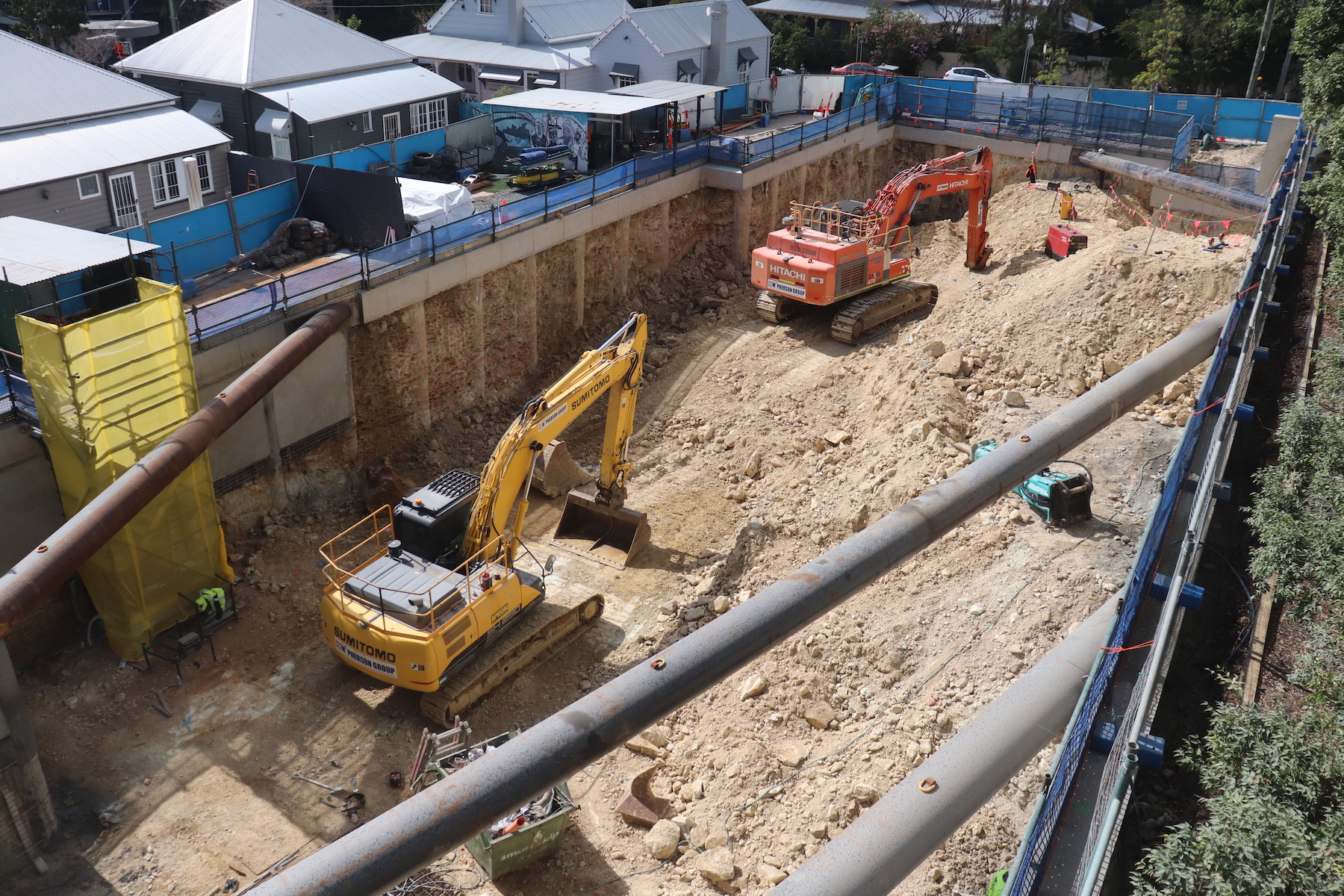 Time lapse images of a construction site